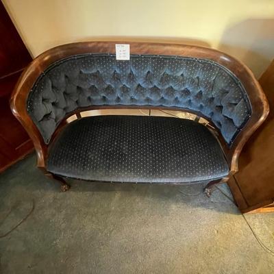 Tufted back claw foot Antique Settee