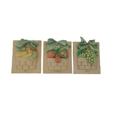 Vintage Fruit Basket Plaques 