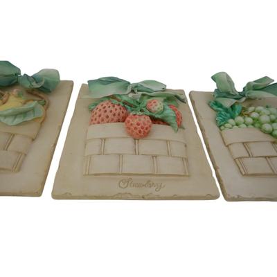 Vintage Fruit Basket Plaques 