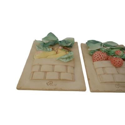 Vintage Fruit Basket Plaques 