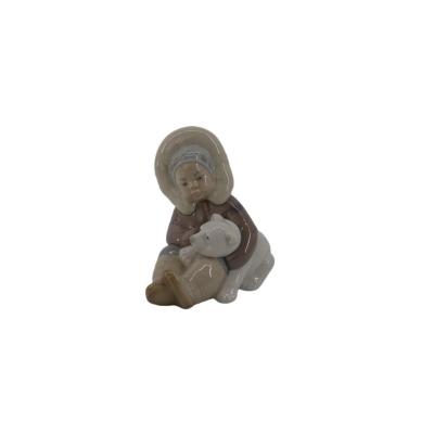 Lladro Eskimo Child with Polar Bear Figurine