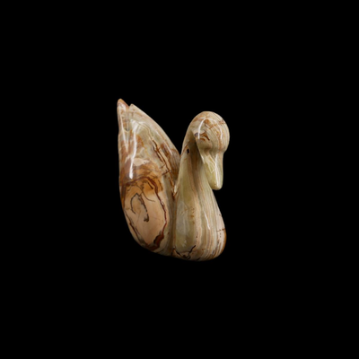 Green Onyx Stone Swan
