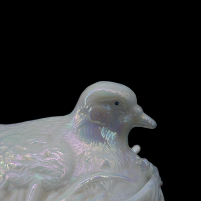 Vintage Westmoreland Iridescent Bird and Nest Dish Bowl