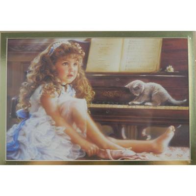 Framed Prints of Child and Woman with Piano