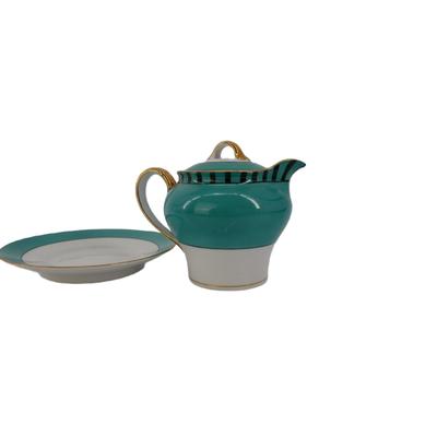 Hand Painted Miniature Teapot and Saucer