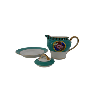 Hand Painted Miniature Teapot and Saucer