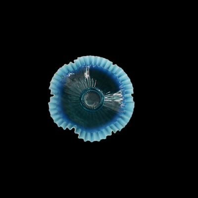 Vintage Ruffled Glass Dish Bowl
