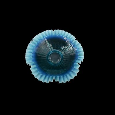 Vintage Ruffled Glass Dish Bowl