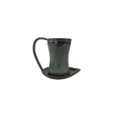 Pottery Mug with Drip Saucer