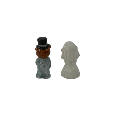 Vintage Hand Painted Bride and Groom Bear Figurines