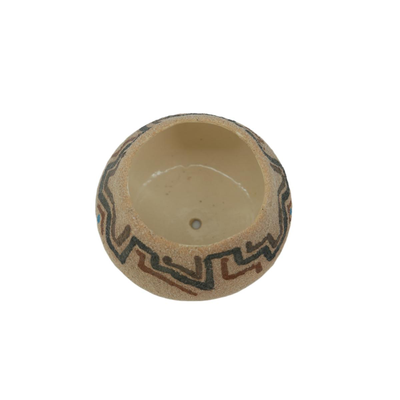 Signed Navajo Sand Art Planter Pot