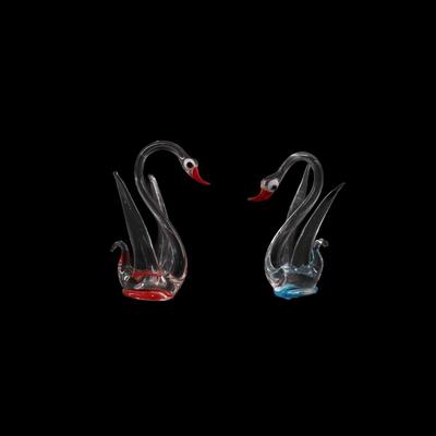 Murano Style GlassS Swans