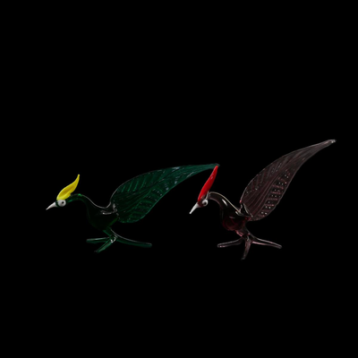 Murano Style Glass Roadrunners
