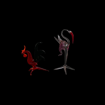 Murano Style Glass Birds