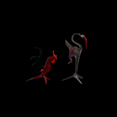 Murano Style Glass Birds