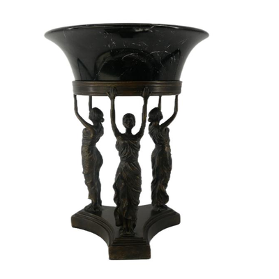 Pedestal of Women Holding Granite Bowl