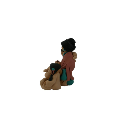 Handmade Navajo Woman with Children Figurine