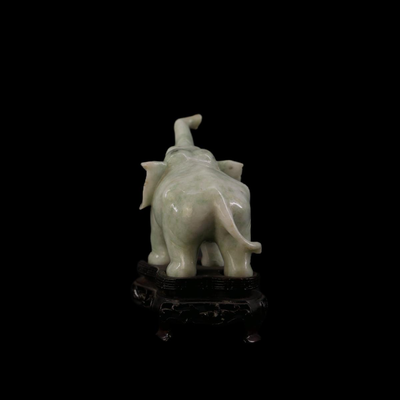Chinese Celadon Jade Elephant Figurine