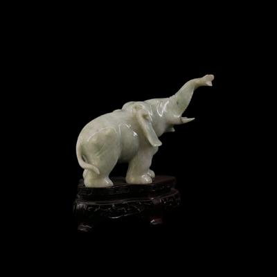 Chinese Celadon Jade Elephant Figurine