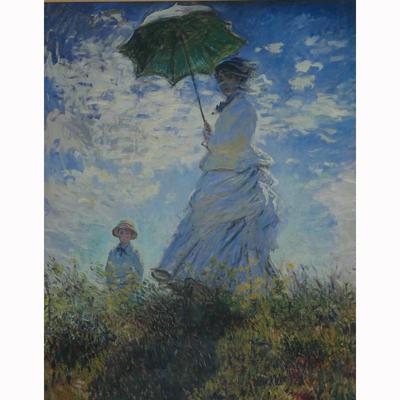 "Woman with a Parasol" by Claude Monet (1840-1926) Framed Print