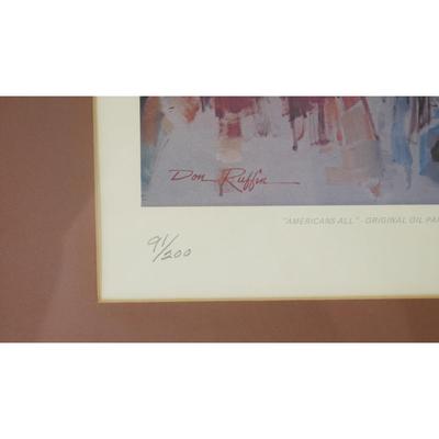 "Americans All" by Don Ruffin (1928-1977) Limited Edition Double-Signed Lithograph