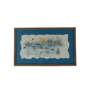 Hippos by Sheila Cooper-Collins Limited Edition Signed Watercolor Print