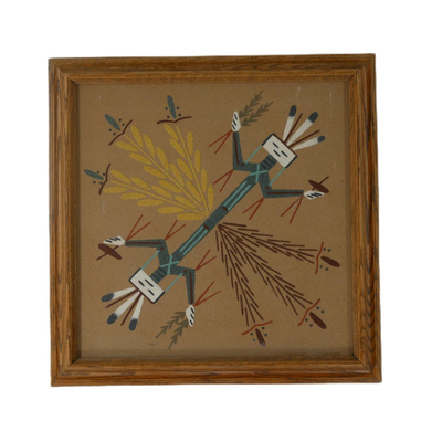Signed Original Native American Sand Painting by E. Yazzie