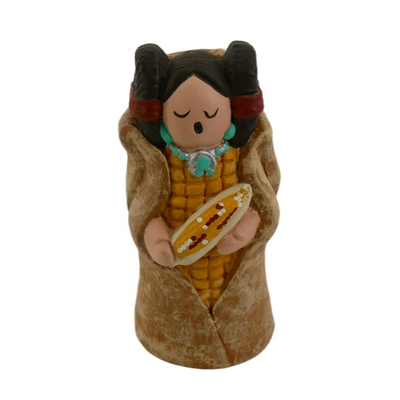 Handmade Signed Native American Corn Maiden Figurine