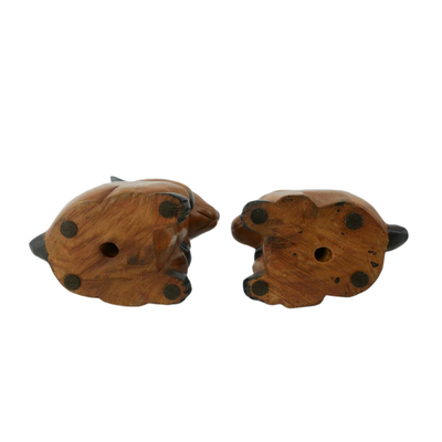 Wooden Rabbit Statues
