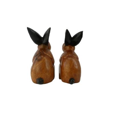 Wooden Rabbit Statues