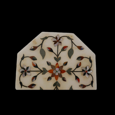 Handmade Mineral Inlay Indian Plate