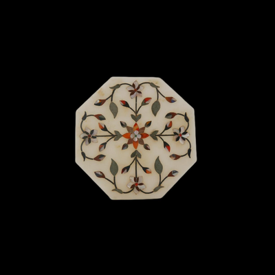Handmade Mineral Inlay Indian Plate