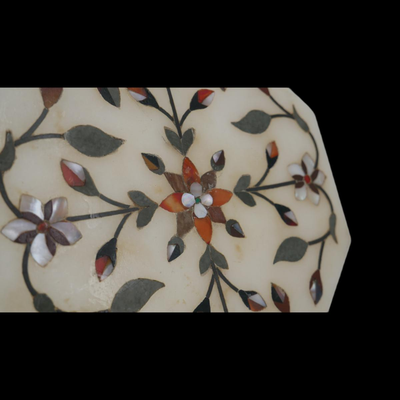 Handmade Mineral Inlay Indian Plate
