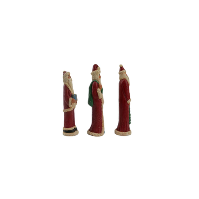 Vintage Folk Art Santa Claus Figurines