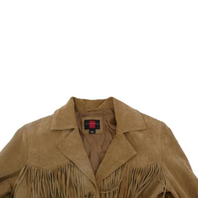 Gallery Leather Fringe Jacket S