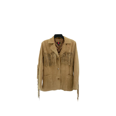 Gallery Leather Fringe Jacket S