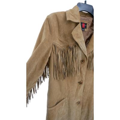 Gallery Leather Fringe Jacket S