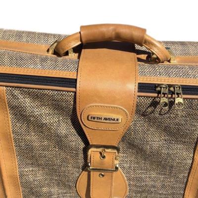 Vintage Tweed Fifth Avenue Travel Suitcase