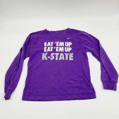 NIKES GIRLS SIZE 7 KSTATE LONG SLEEVE SHIRT