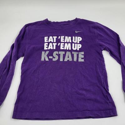NIKES GIRLS SIZE 7 KSTATE LONG SLEEVE SHIRT