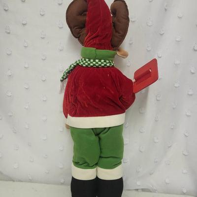 LARGE POSEABLE MOOSE - MERRY CHRISTMAS DECOR
