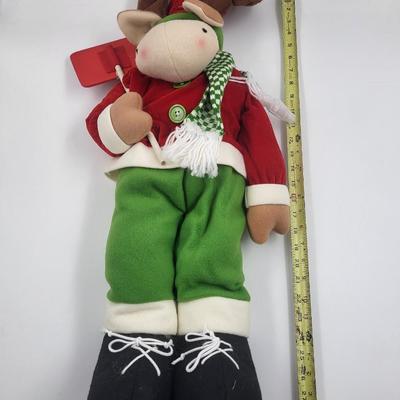 LARGE POSEABLE MOOSE - MERRY CHRISTMAS DECOR