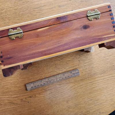 Vintage Cedar Wood Keepsake Chest