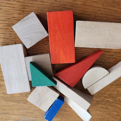 Small Plastic Bag of Wood Building Pieces