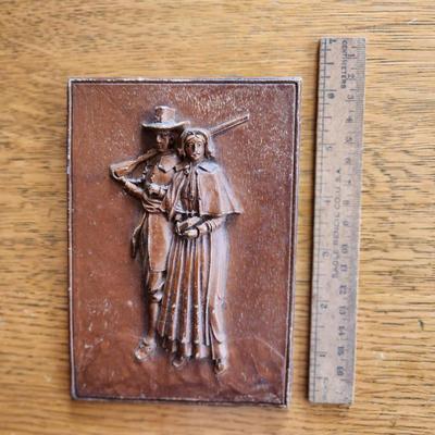 Vintage Pilgrim Thanksgiving Plaque