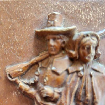 Vintage Pilgrim Thanksgiving Plaque