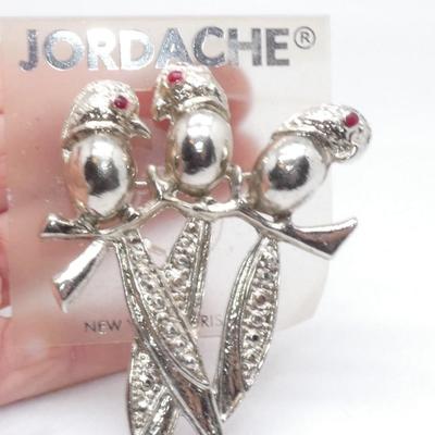 Vintage Jordache Trio of Three Sweet Little Birds on A Branch