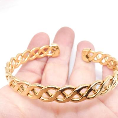 Gold Tone Braided Cuff Bracelet