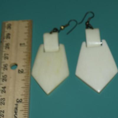 Resin or Bone Dangle Earrings