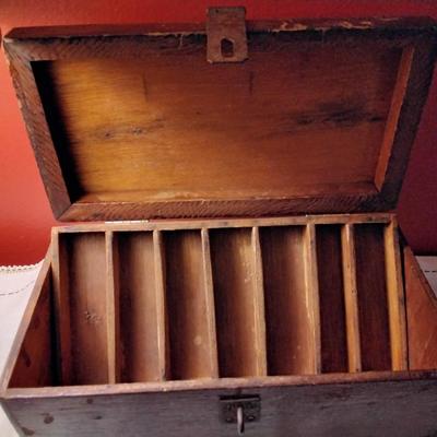 Vintage Solid Wood Tackle Box